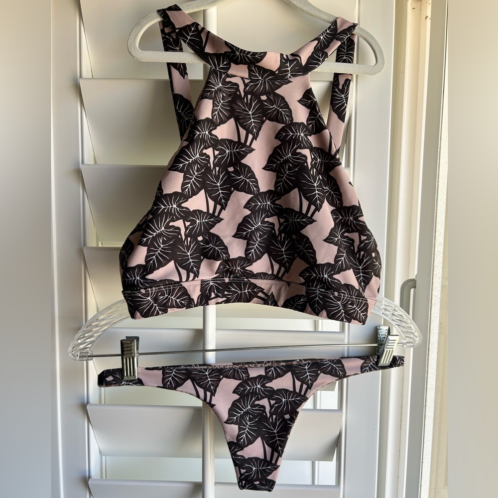 ACACIA Swimwear Dubai top & Pipeline bottom in Black Elephant print